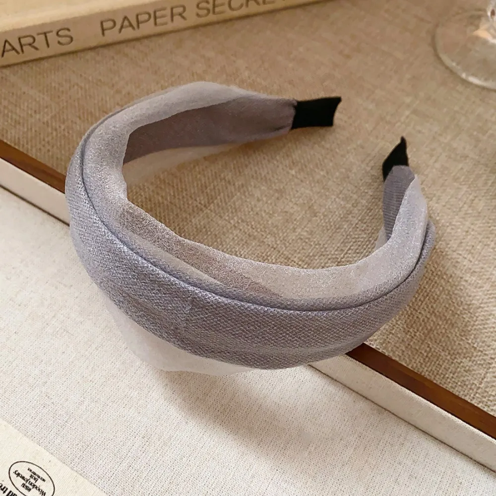 

Hair Accessories Korean Style Women Hair Hoop Mesh All-match Chiffon Headband Headwear Sweet Wide Edge Hairband Wash Face