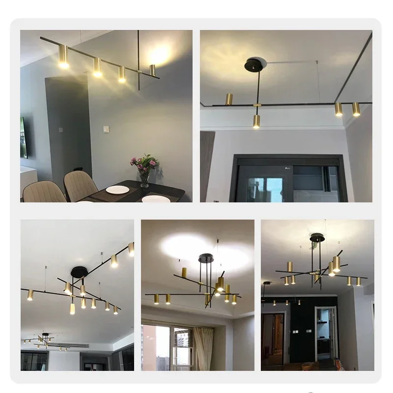 Kitchen Hanging Ceiling Lamps Simple Modern Style Long Chandelier LED Living Room Pendant Light Fixture Dining  Bar Counter Lamp