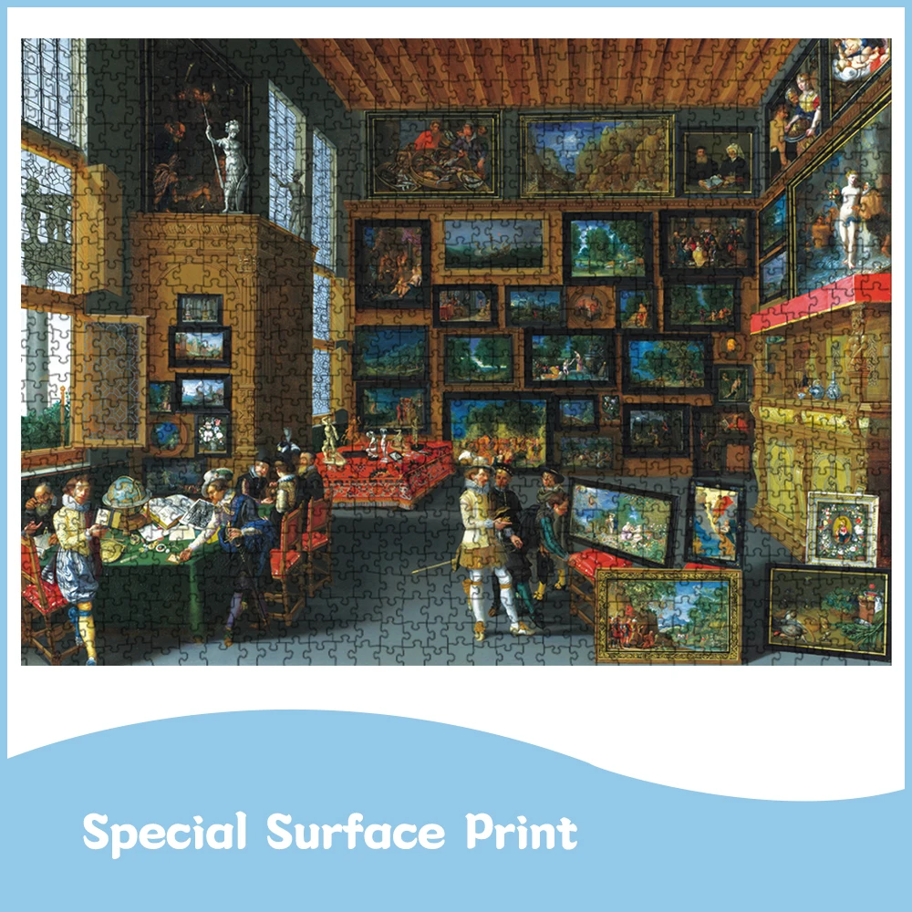 Art Connoisseur Wall Art - هدية عيد الميلاد الاحتفالية "غرفة مليئة باللوحات" تصميم طباعة زخرفية مقاس 26.38 × 18.9 بوصة #5