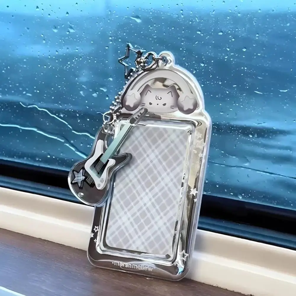 Cute Cat Rabbit ID Campus Card Holder Korean Stars Album Photocard Holder 3Inch Bass Pendant Photo Storage Case Protection Cover