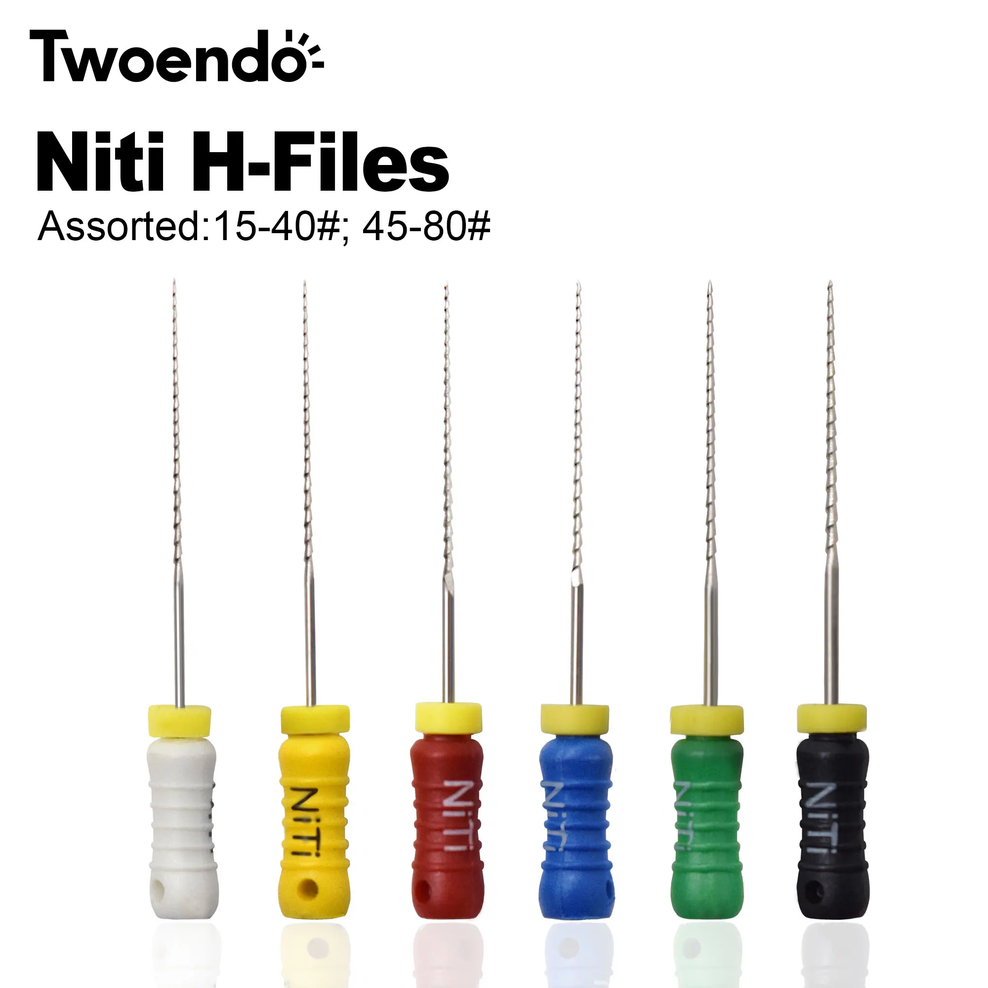 Twoendo Dentistry 25mm 10 Boxes NITI H Files Hand Use Endo Files Endodontic Optional Sizes Used for Root Cleaning Sizes 15-40