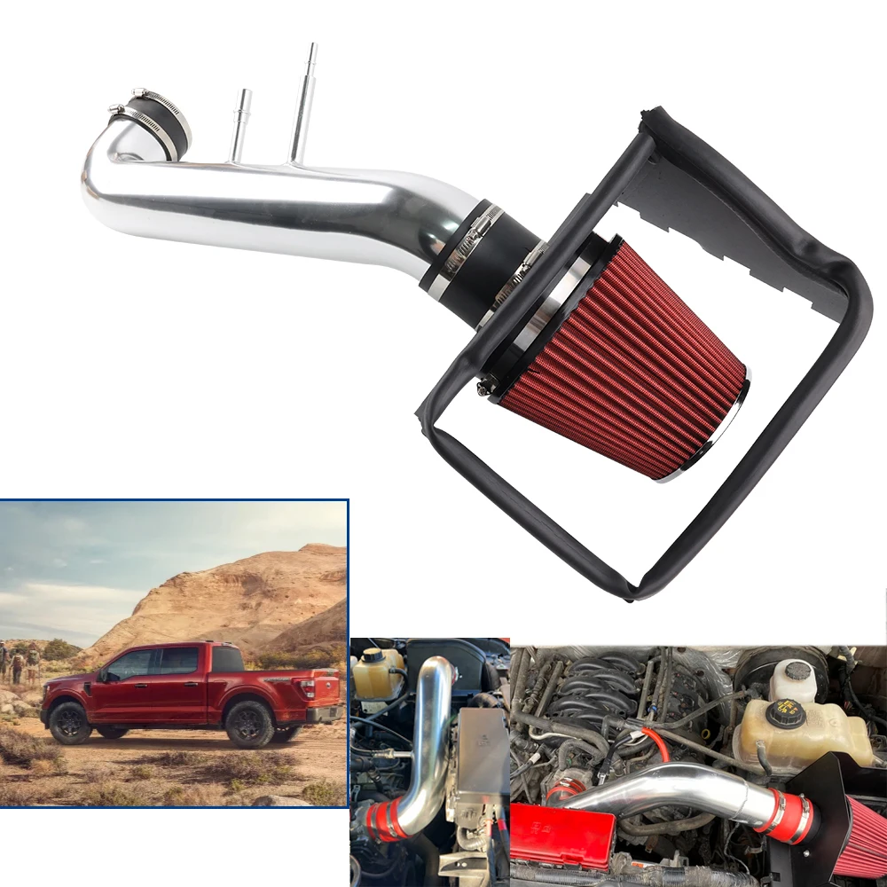 

Heat Shield Cold Air Intake Kit +Filter For 2015-2020 Ford F150 5.0L V8 Racing Induction