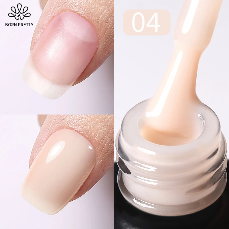 

BORN PRETTY 15ml Rubber Base Gel Varnis Semi Permanent Milky Nude Pink Self-leveling Soak Off Nail Gel Filling the uneven Nails