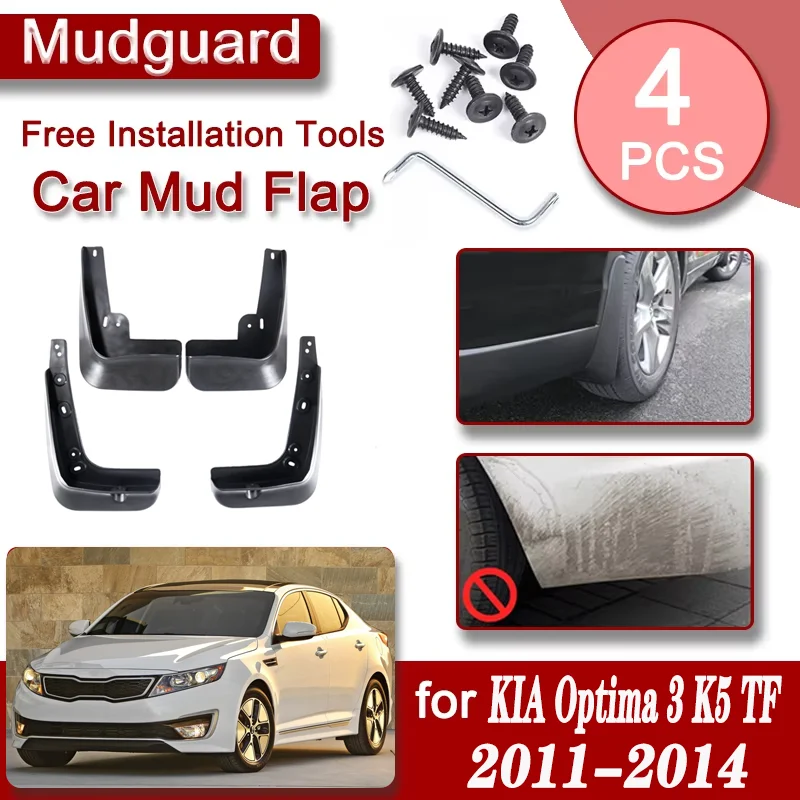 

4x Car Front Rear Mudguards For KIA Optima 3 K5 TF SX SXL Hybrid 2011-2014 Mudflaps Mudguards Anti-splash Mud Flaps Accessories