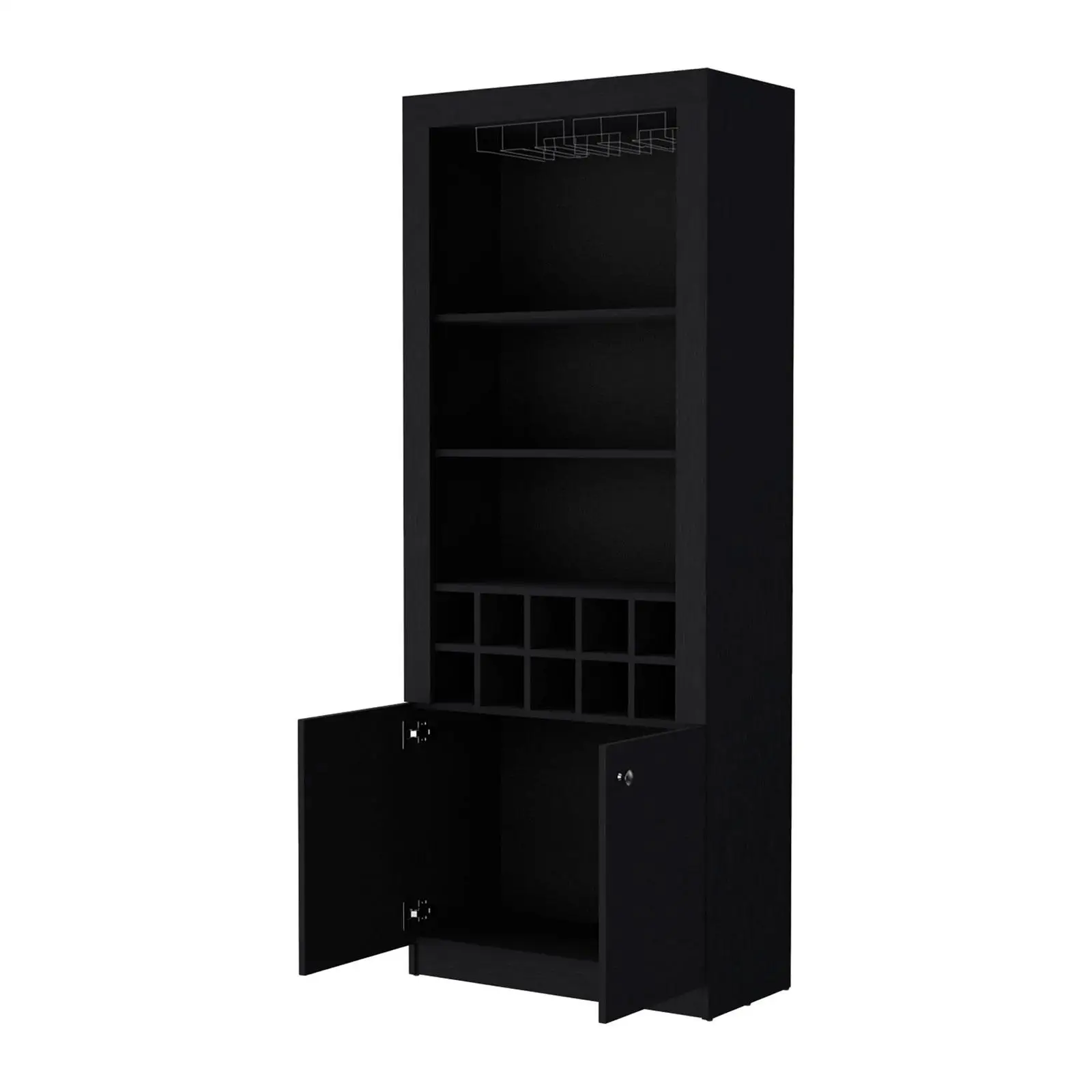 Bar Cabinet Wine Rack,Black Corner Wine Bar Rack,Wine Bar Cabinet,with Storage