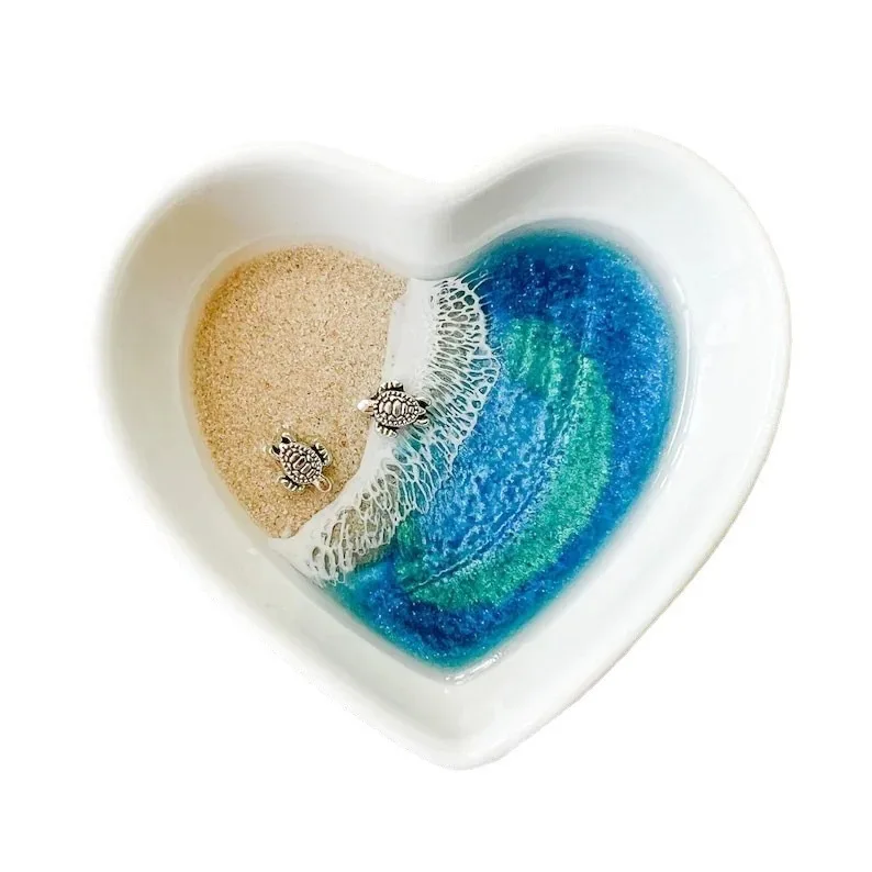 Handmade Ocean in A Bowl - Miniature Beach Diorama with Marine Life, Desktop Decoration of Coastal Micro World