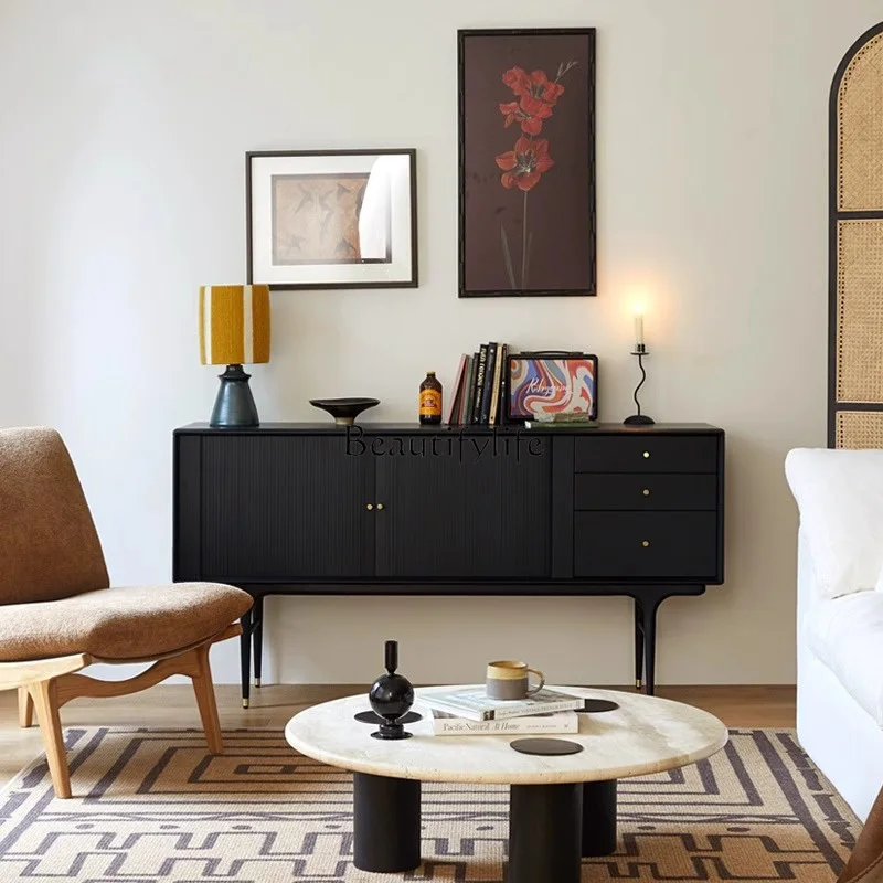 

Nordic retro style dining side cabinet modern simple storage decoration wall storage tea cabinet