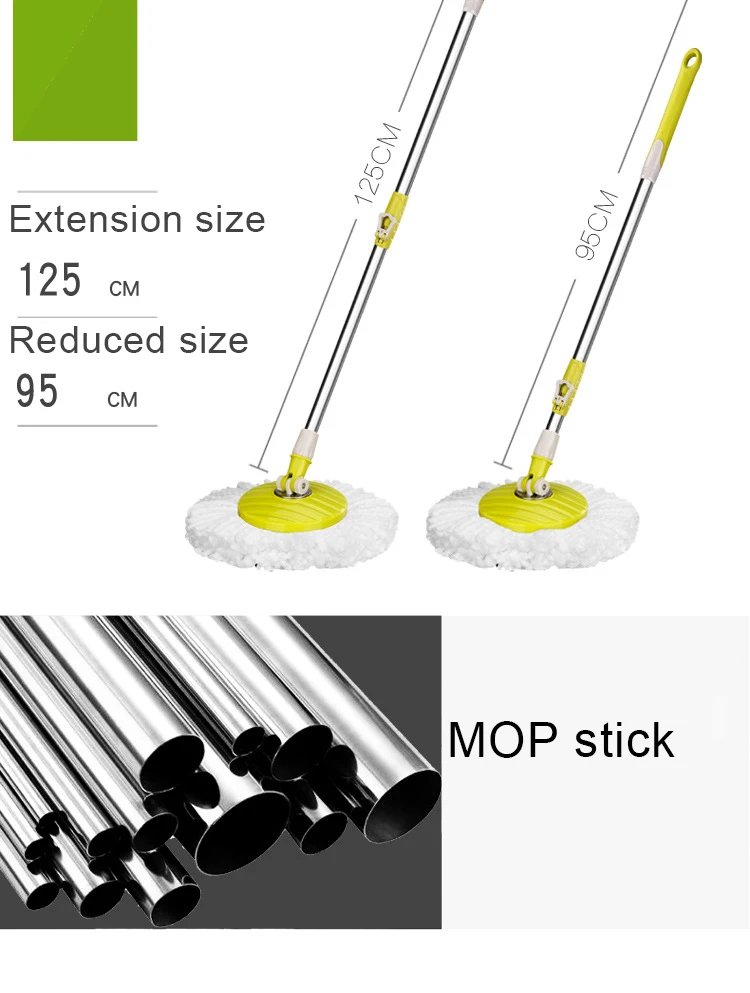 Imagem -03 - Esfregão Giratório Extensível com Cesta de Metal e Hastes Design Elegante Ferramentas de Limpeza Doméstica Grande Capacidade Pedal 12l