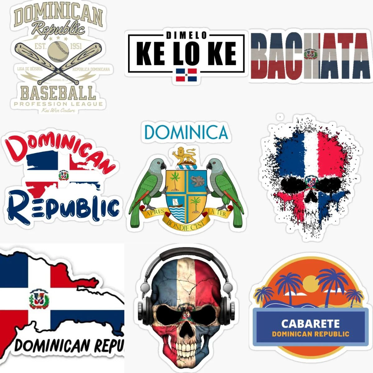 

Dominican Flag Map Emblem Creative PVC Stickers for Car Bicycle Wall Room Truck Window Helmet Decoration Accessories
