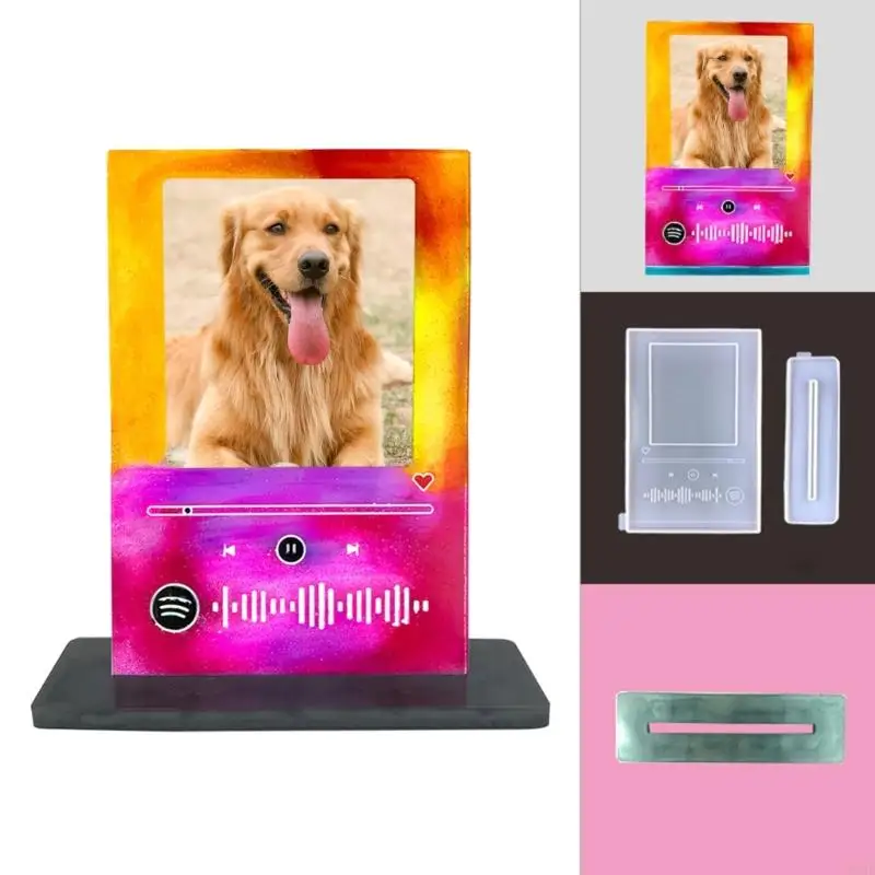 N0HE MP3 Photo Frame Epoxy Resin Mold Desktop Decorations Silicone Mould DIY Crafts Ornament Stand Mold Handmade Home Ornaments