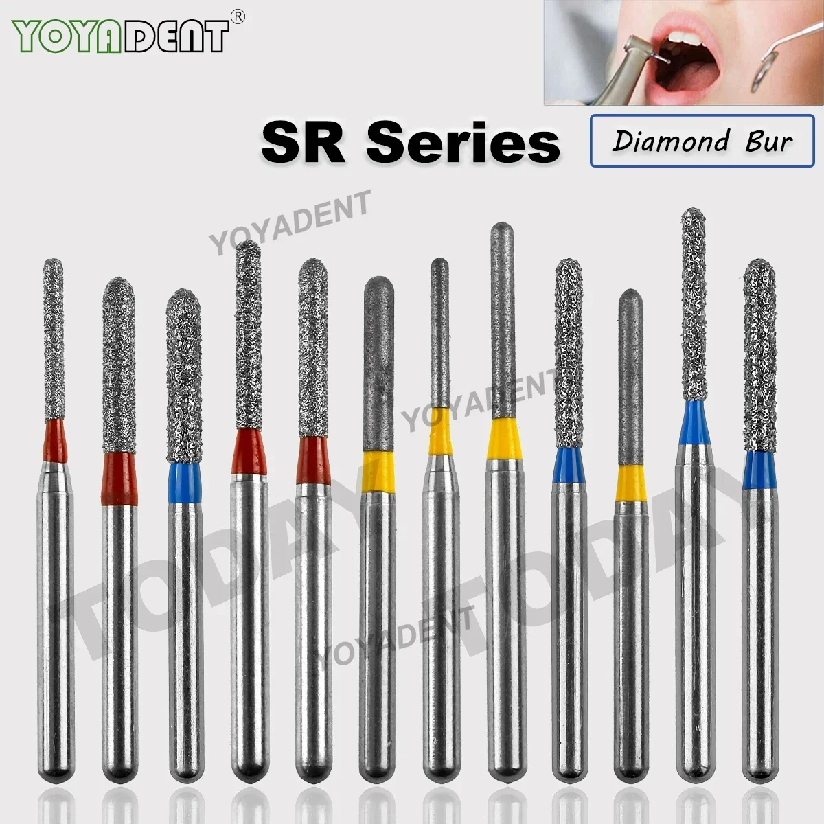 

SR Type Dental Burs Diamond Burs Dental Strawberries FG 1.6mm For High Speed Handpieces Dentist Polishing Grinding Teeth Tools