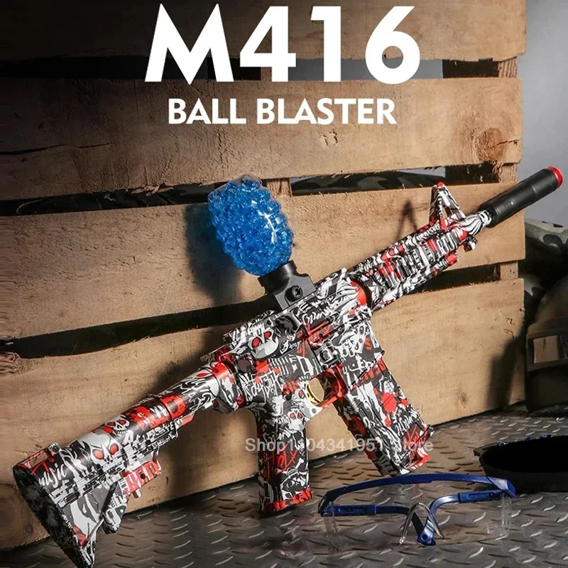 M416 Graffiti Electric Gel Bal Gun Toys Water Gel Ball Beads Shooter Rifle CS Fighting Airsoft Outdoor Game  (Bullets Excluded)