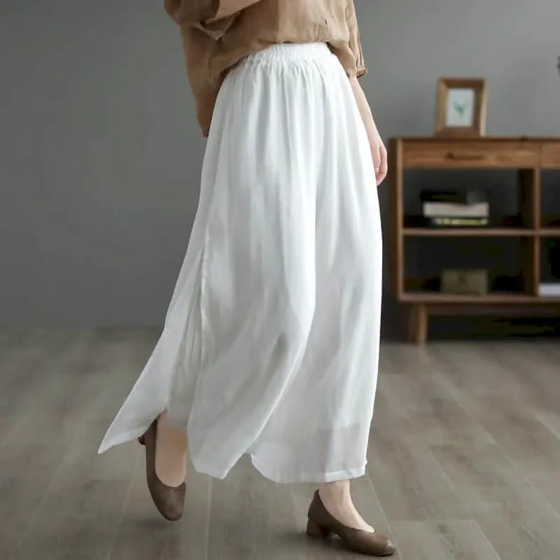 

Straight Pants for Women Minimalism Summer Sale Korean Style Elastic Waist Flowing Trousers Wide Leg Pants Casual Women Clothing