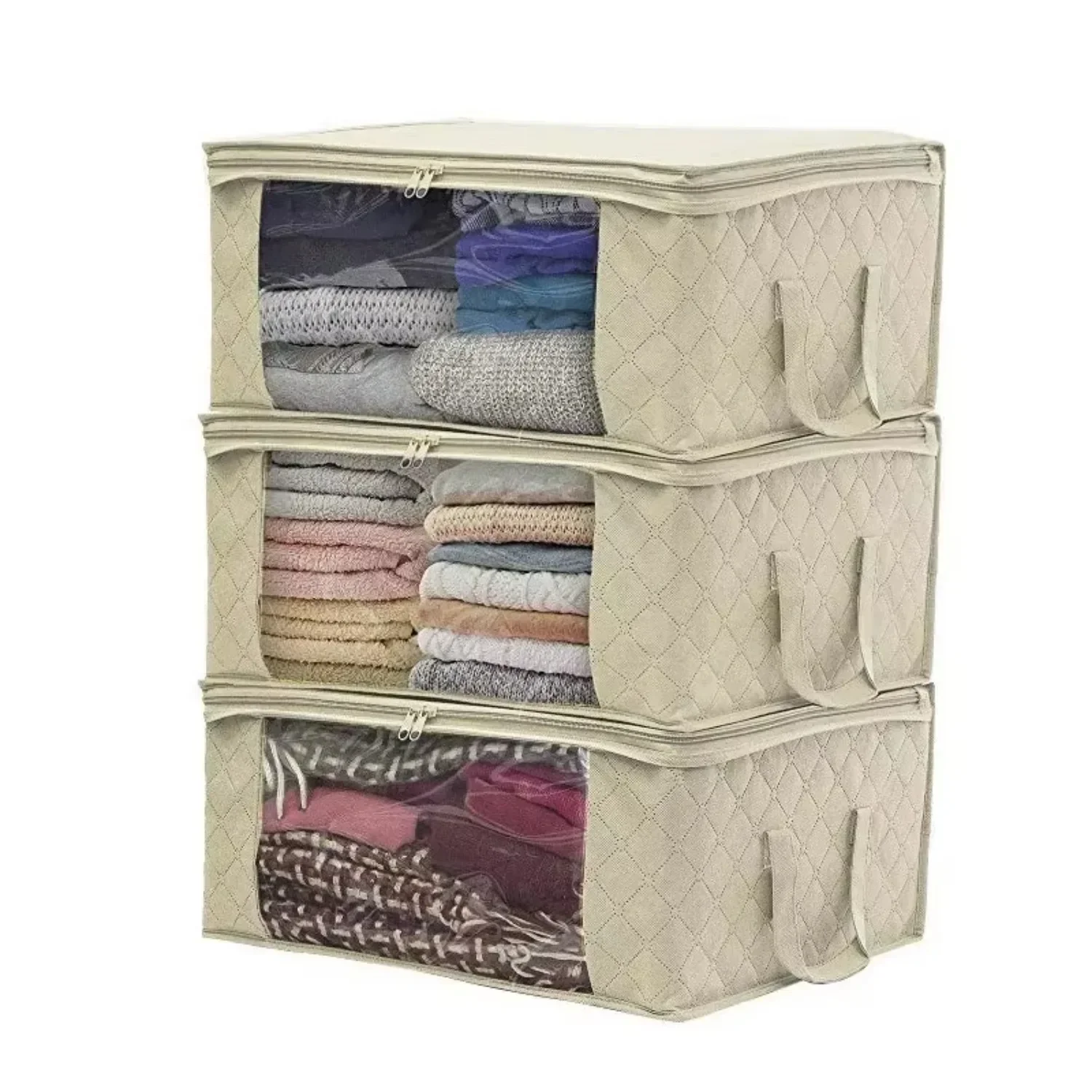 Non-woven quilt storage bag clothing organizador sealed foldable storage dust bag organizers storage dorm room organization