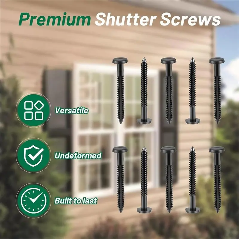 DTEN-For Exterior Wood, Aluminum& Vinyl For 50-Pack 3 Inch Vinyl Shutter Fasteners Black Window Shutter Pegs