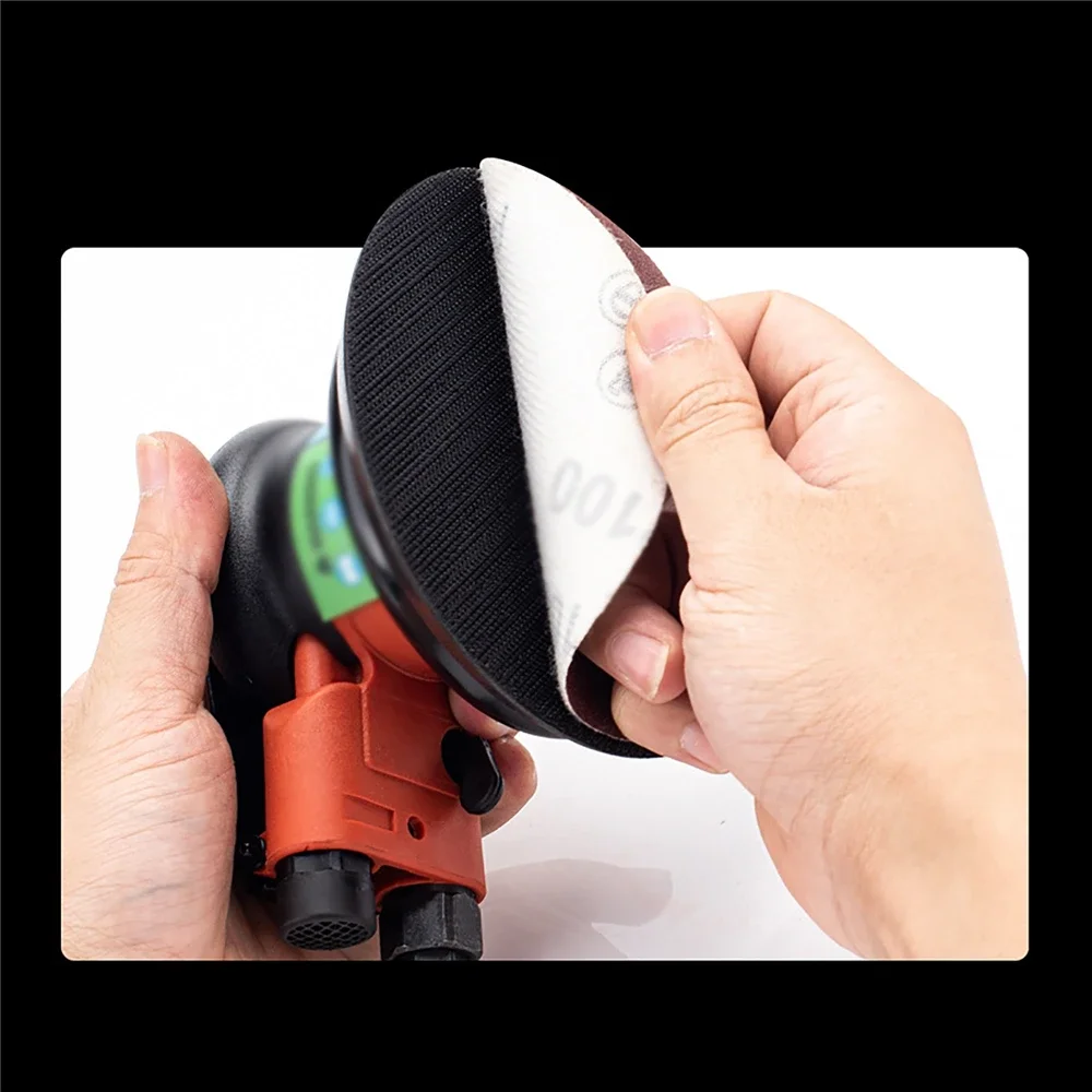 5 Inch Pneumatic Air Sander Polisher Tool Grinding Pneumatic Orbital Sander Air Grinder Machine for Car Waxing Beauty 11000rpm