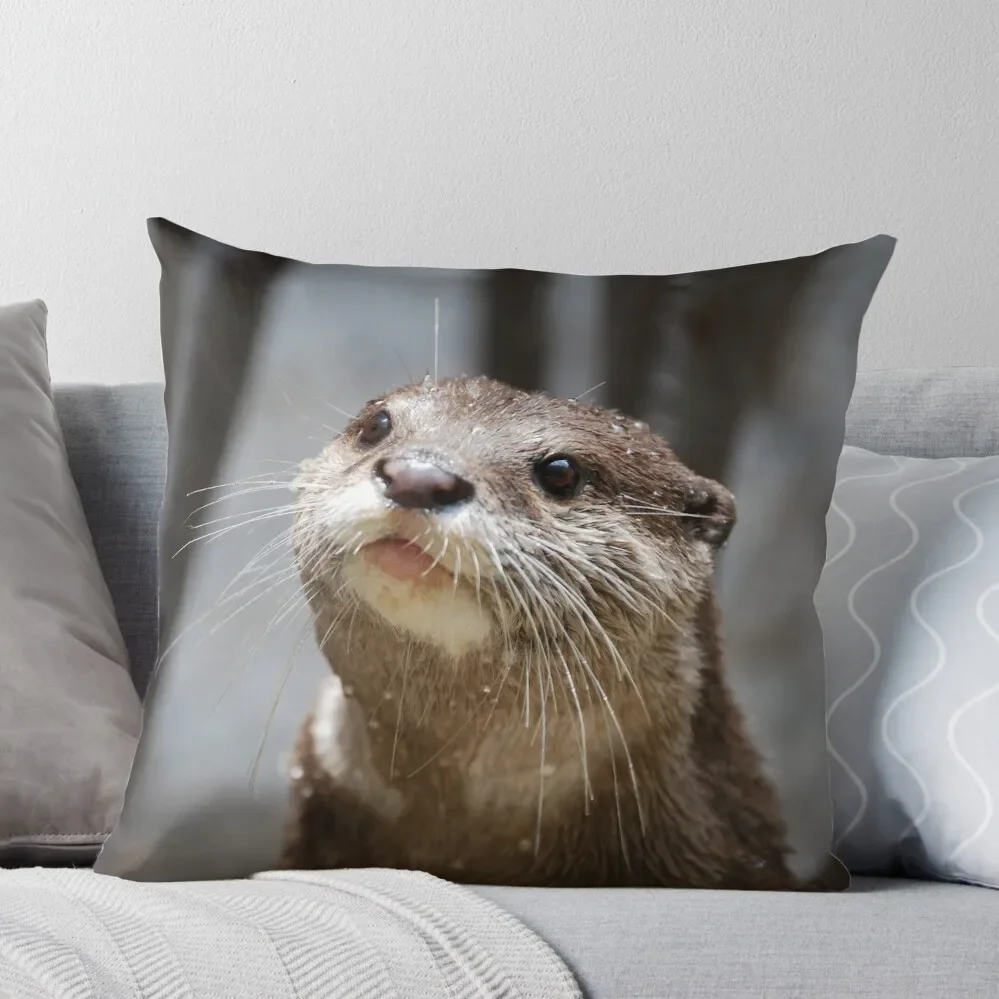 the cutest otter ever Throw Pillow Rectangular Cushion Cover pillow pillowcase