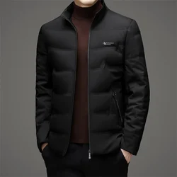 Casual 2024 Autumn Winter Men's Lightweight White Duck Down Jackets Outwear Slim Solid Warm Puffer Coats Thin Tops Down Garment