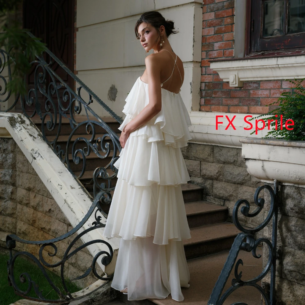 Aangepaste eenvoudige chiffon avondjurk mode halter mouwloze homecoming jurken elegante sweep trein vestido de festa