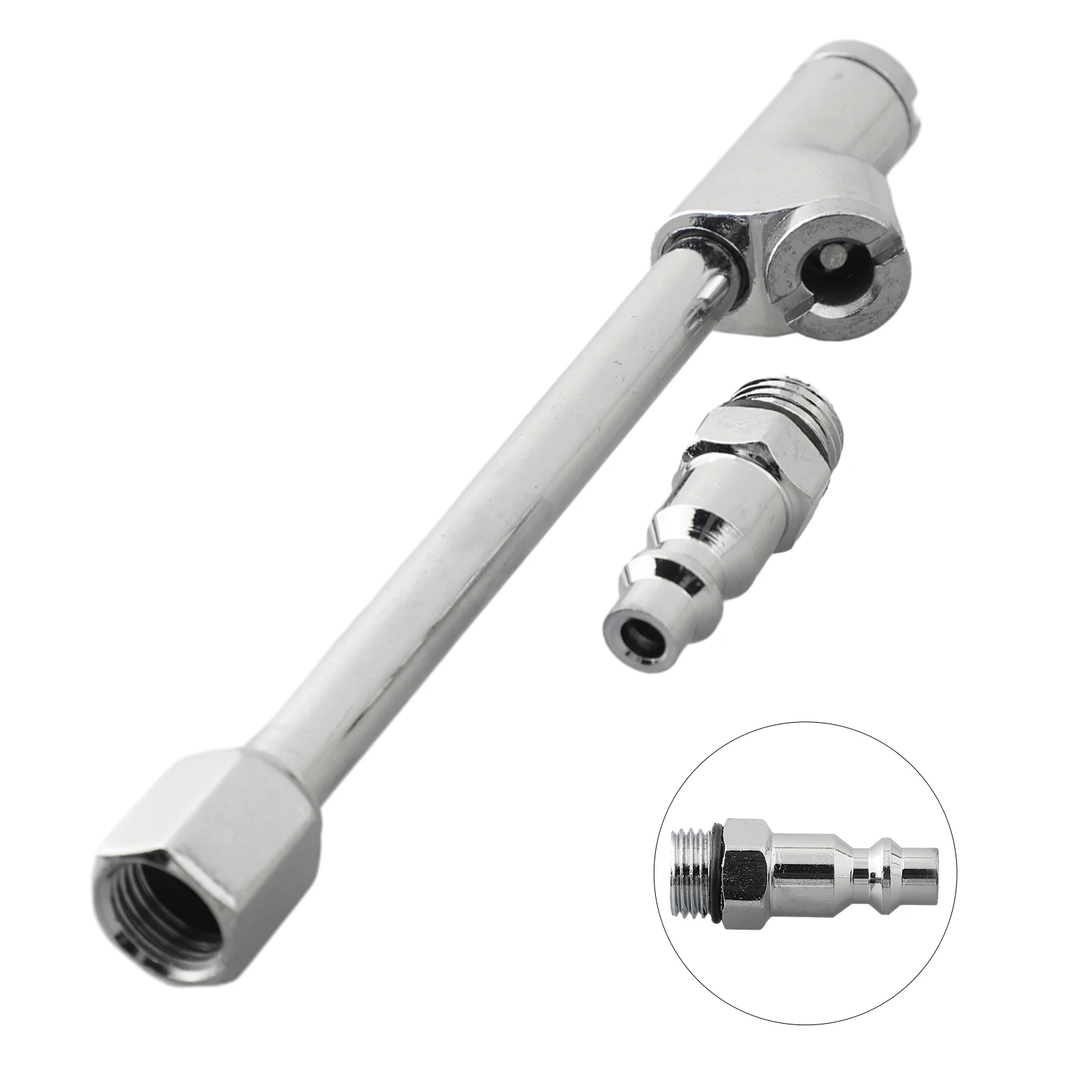 

Silver 1/2Pcs Chuck For Trucks RVs 16cm/6.4 In Dual Head Stainless Steel 1/4\\\" Female NPT Threads High Quality