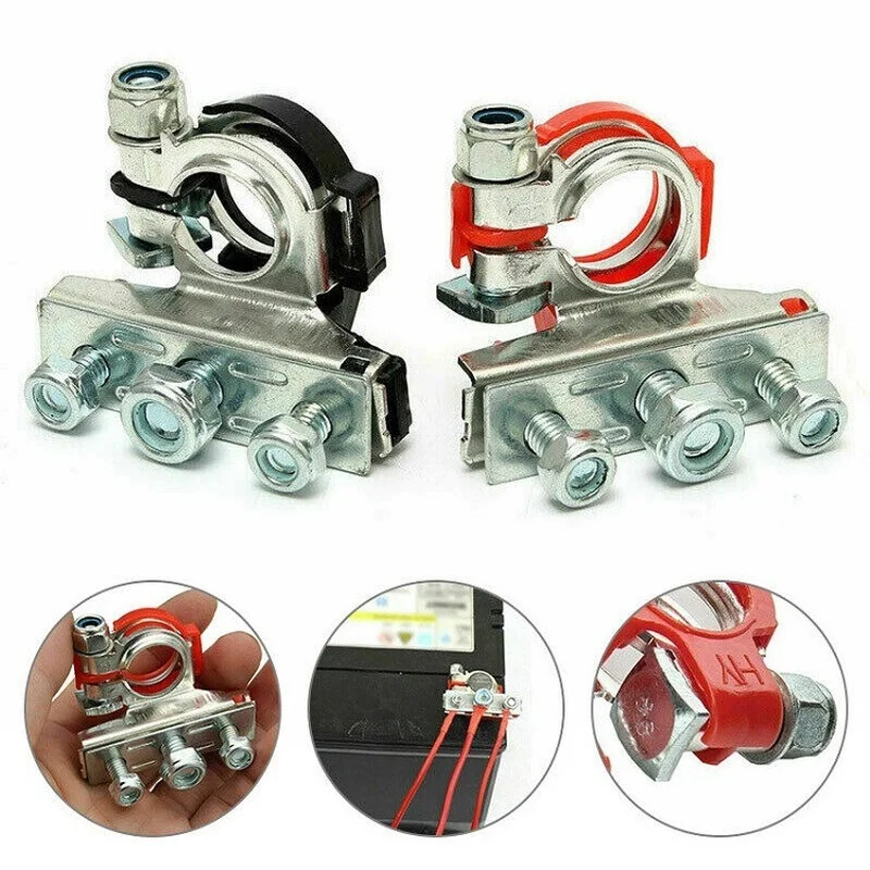 1Pair 12V 24V Automotive Car Top Post Battery Terminals Wire Cable Clamp Terminal Connectors Car Accessories