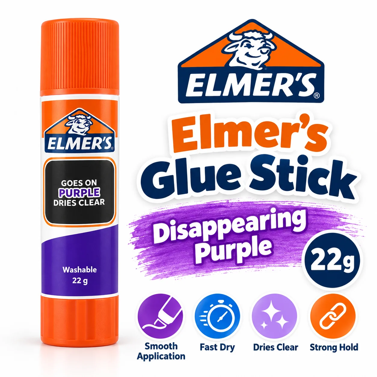 Elmers Glue Stick All Purpose Disappearing Purple School Glue Stick Washable Safeand Nontoxic for Photos Cardstock Stationery
