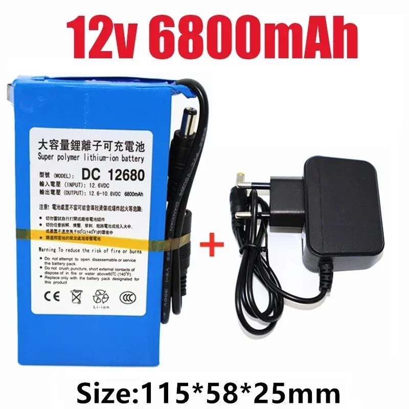 2026 Neue DC 12v 3000mAh-6800mAh Lithium-ionen akku Hohe kapazität ac power ladegerät mit 4 arten von Kapazität auswahl