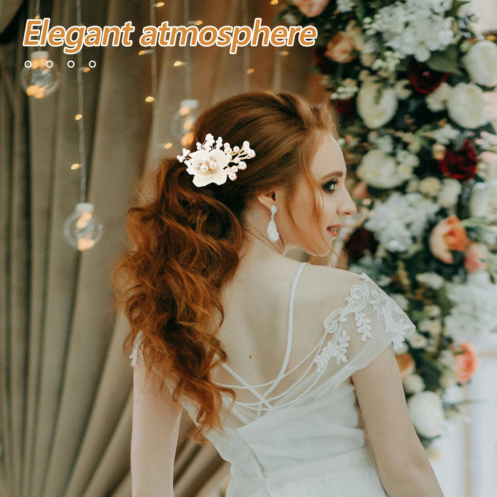 U Shaped Pearl Flower Wedding Hairpin Bridal Hair Clips Bride Hairpins Hair Accessories for Brides Elegant Decorative Hairpins
