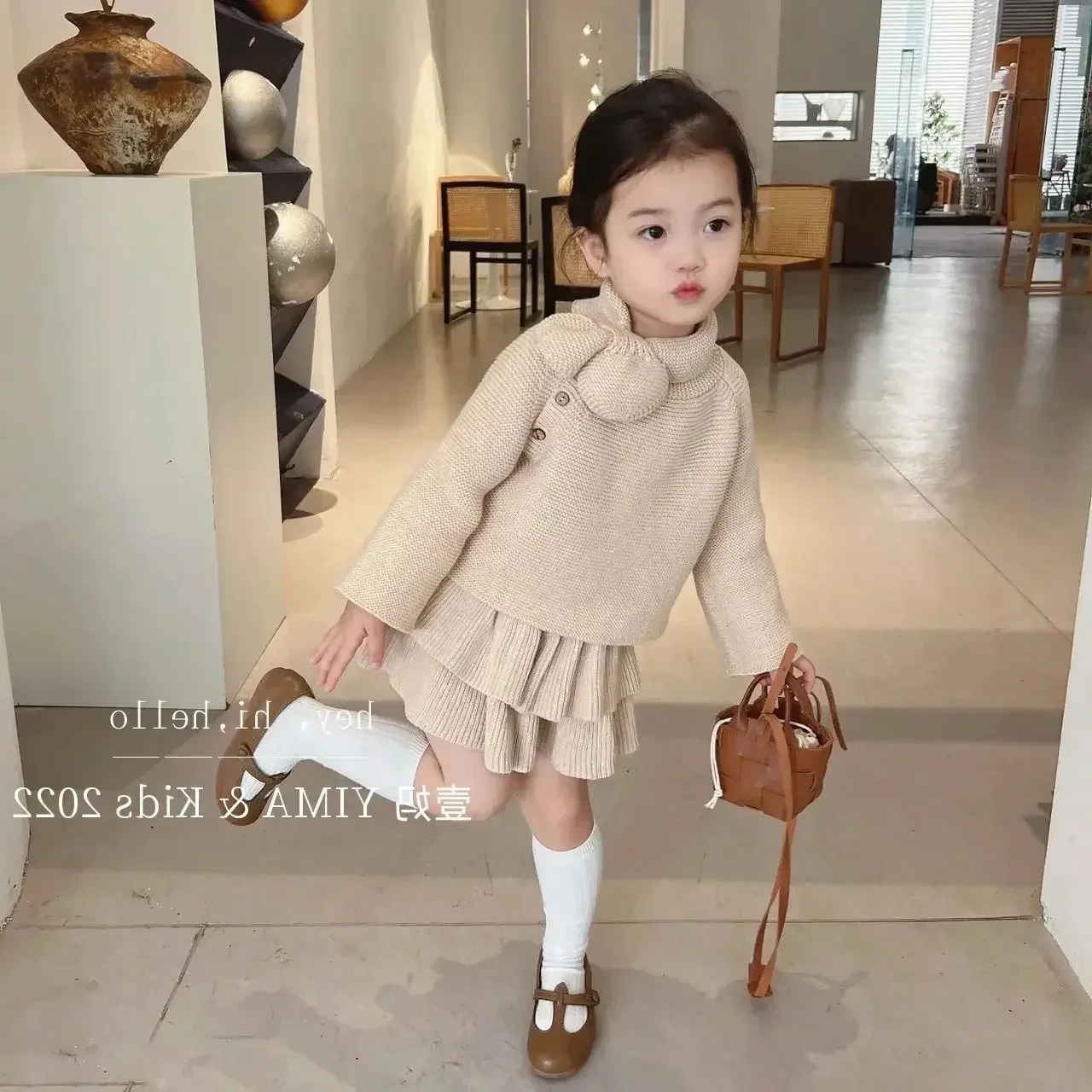 Baby Girls Two Piece Autumn and  Coat and Skirts Two Piece Fashion Comfortable Clothes Winter New White and Red Solid Color