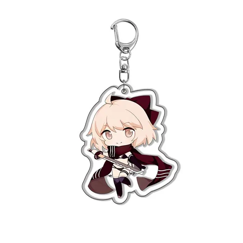 Anime Fate Grand Order Keychain Cosplay Character Saber Archer Lancer Pendant Car Key Ring Bag Accessories Charm Jewelry Gift