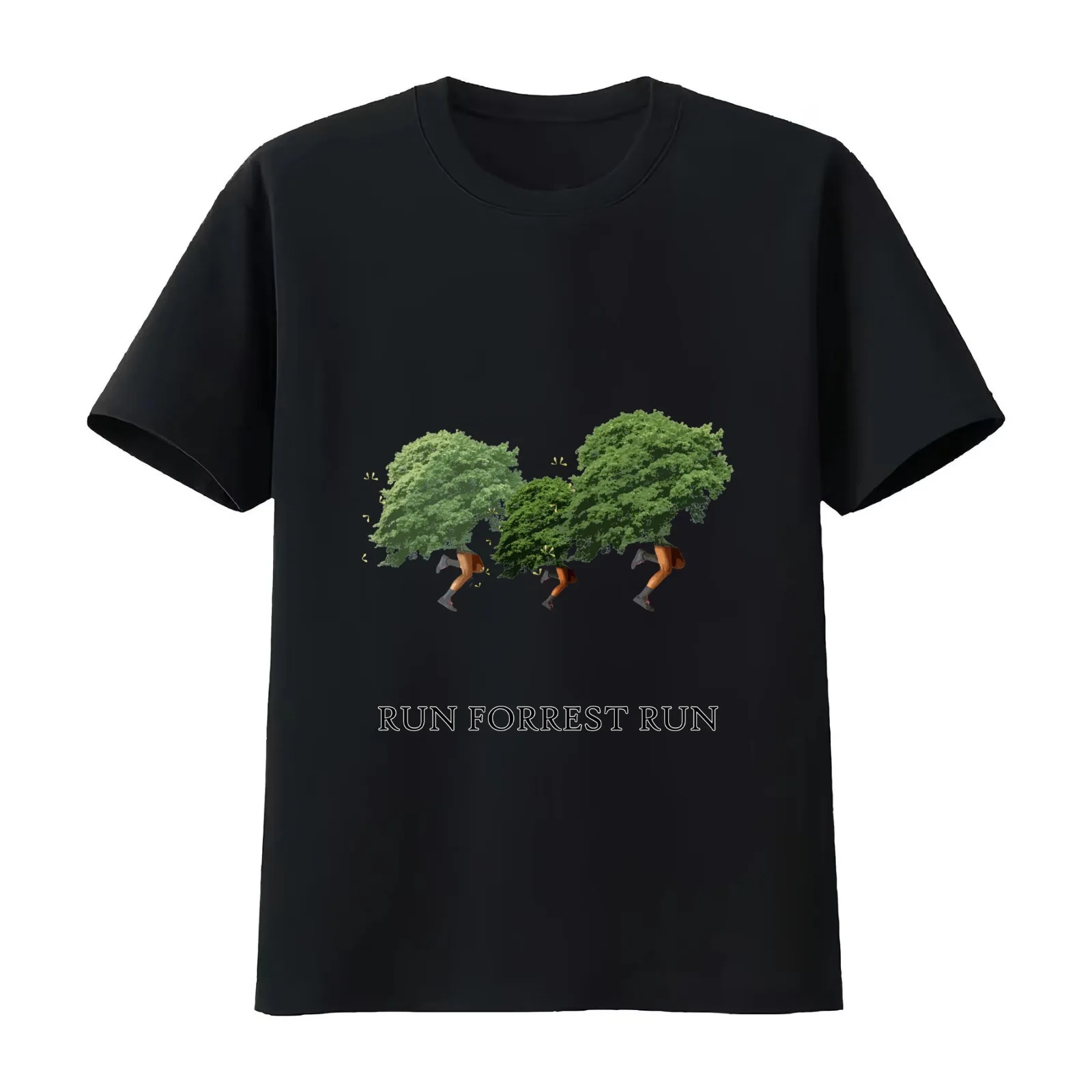 RUN FORREST RUN! T-Shirt Summer Casual Cotton Tee Oversized Streetwear Tops Vintage Graphic Print Loose Fit Short Sleeve