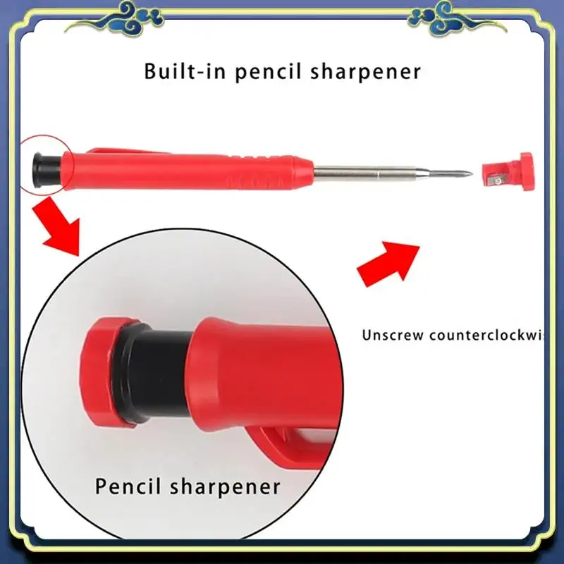 Portable Carpenter Pencil Deep Hole Mechanical Marker Stand Pocket Clip Woodworking Construction Pencil Line Drawing Tool