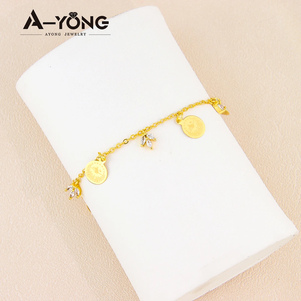 Türkische Münzen Halskette Set 21 Karat vergoldet Kupfer arabische elegante Zirkon Schmuck für Frauen Hochzeits feier Geschenke – Detail 9