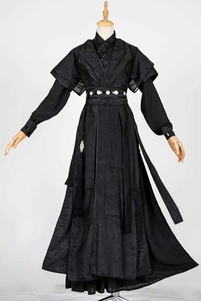 Chinese Hanfu  Fu He Xuan Gu Yun Cosplay Costume Anime Black Halloween Carnival Cosplay Party Men dress Tian Guan Ci