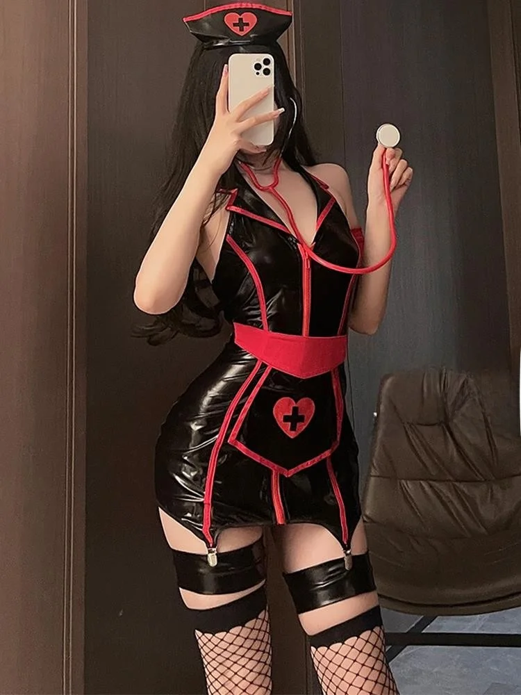 مجموعة أزياء الهالوين المثيرة Dr Pure Desire Sle Nurse orm Lady Broaters خادمة الزي ort Sve تنورة نسائية