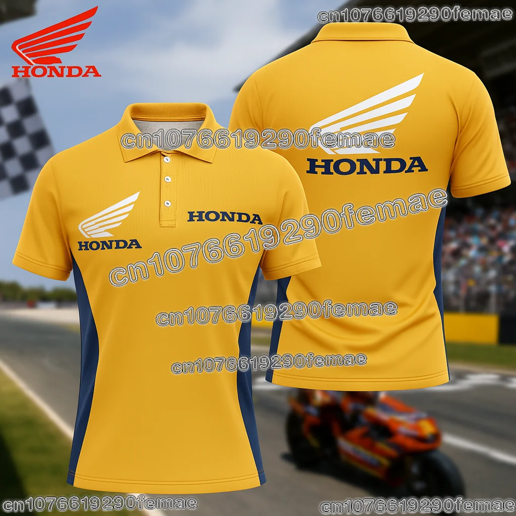 

Men’s Honda HRC Racing Team Polo Shirt Breathable Sweat Wicking Comfortable Summer Uniform Top for Motorcycle and Cycling Fans