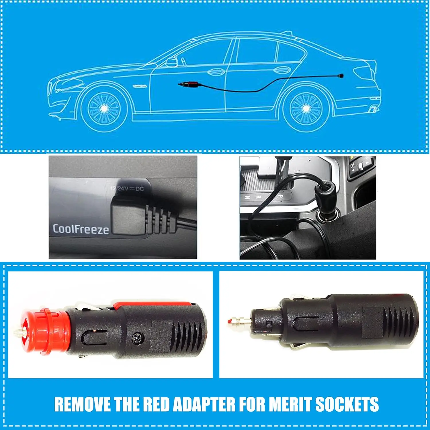 MOTOPOWER-refrigeradores portátiles de alta resistencia, 3,5 metros de largo, 12V/24V, calentador, Cable de alimentación de extensión para coche,