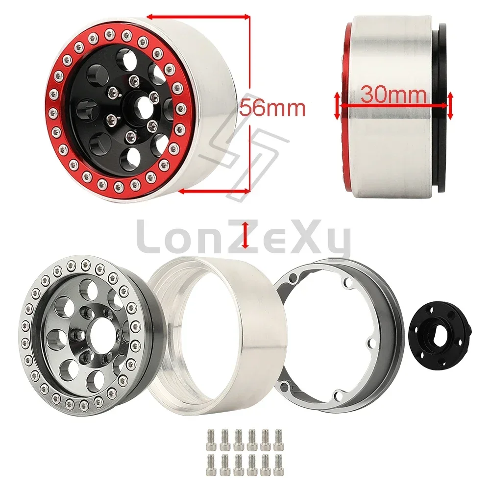 Aluminum Alloy 1.9 Beadlock Wheel Hub Rims for 1/10 RC Crawler Car Axial SCX10 III AXI03007 90046 D90 TRX4 VS4-10 Redcat GEN 8