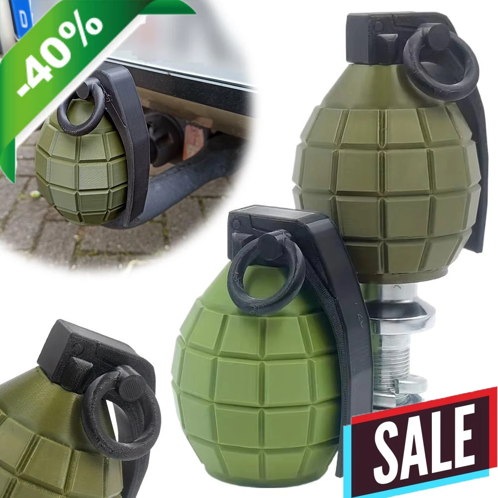 

Забавный чехол для сцепного устройства прицепа, искусственный внешний вид гранаты, креативный чехол с шариковой крышкой прицепа