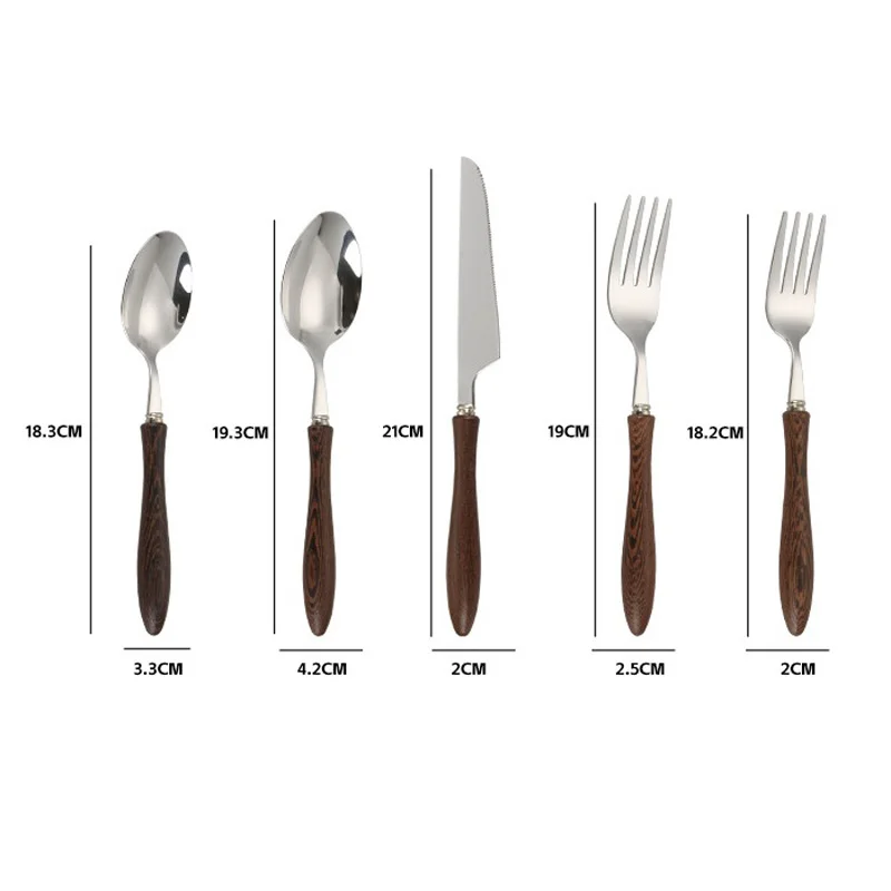 30Set/Lot Stainless Steel Tableware Knife Fork Spoon Set With handle Western Style Steak Knife and Fork Set