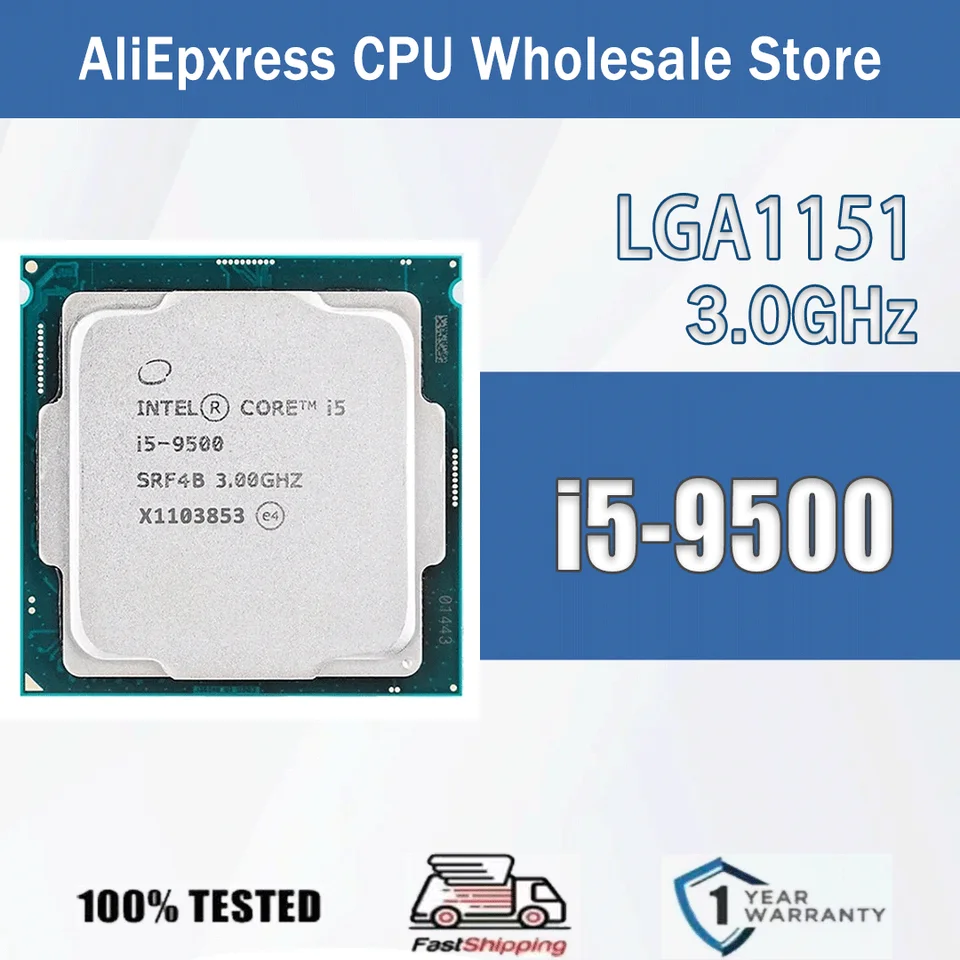 Intel Core I5-9500 6 Core 6 Thread 3.0GHz 65W 9MB Cache 14nm