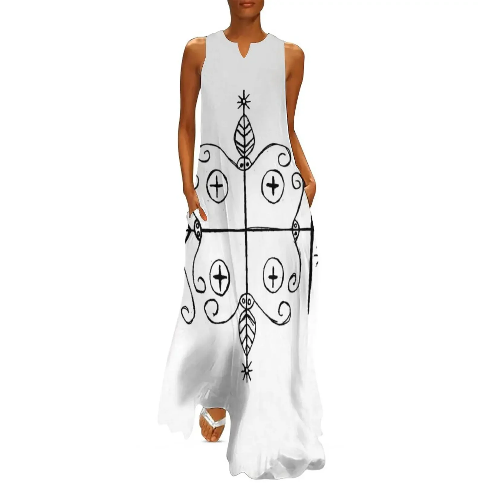 

Papa Legba Voodoo Veve Long Dress Aesthetic clothing prom dress summer women's dress 2025