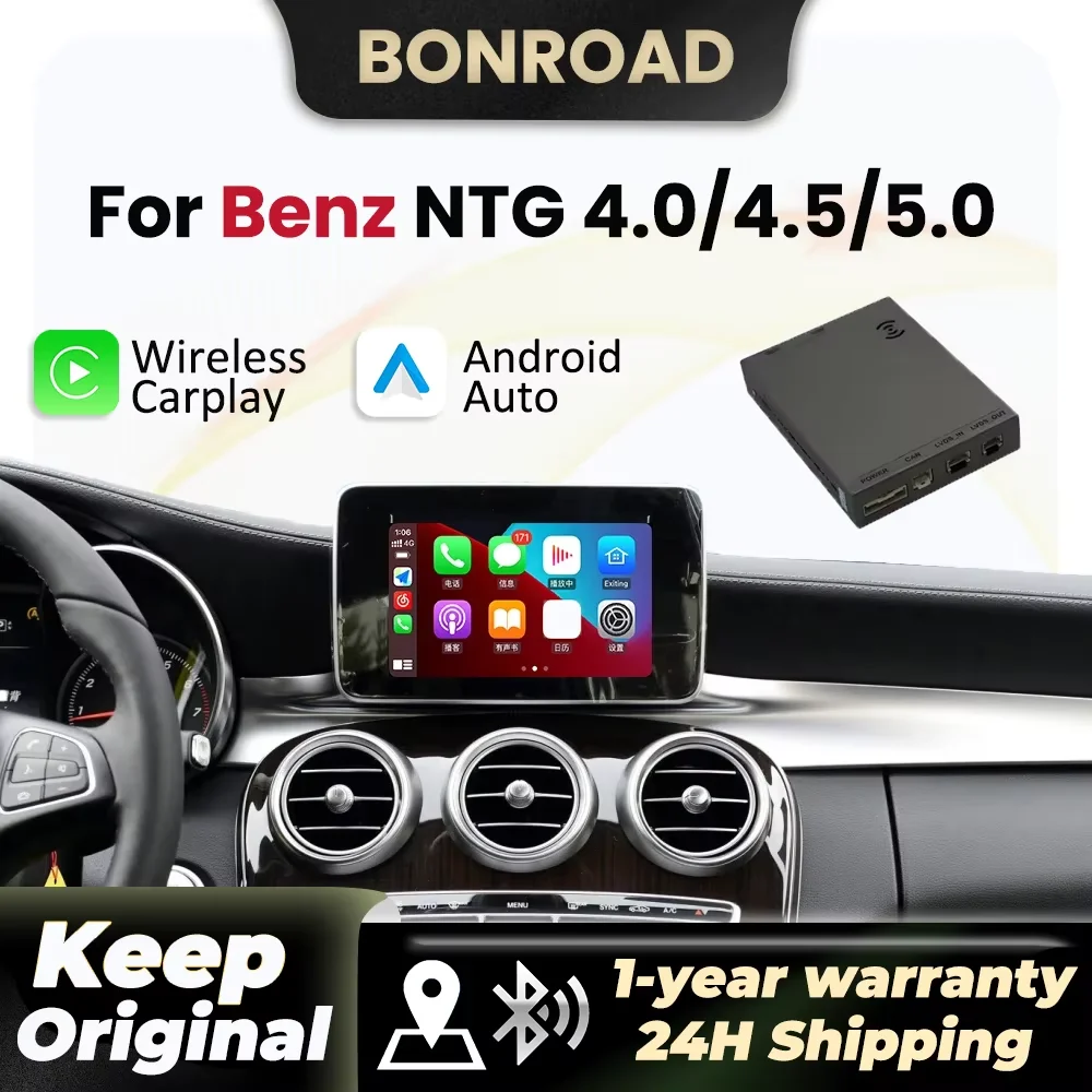 Wireless CarPlay Android Auto Module For Mercedes Benz GLK W207 W212 W204 SLS W218 NTG4.0 NTG4.5 NTG5.0 BT Mirror Link Aux Car D