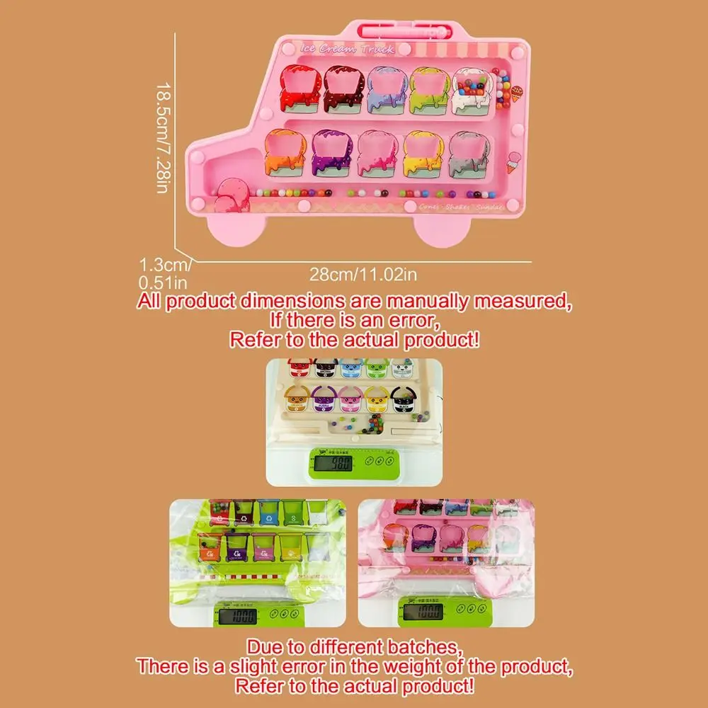 多色磁気アイスクリーム迷路車の形の微細運動能力開発色分類おもちゃゲーム運動木製迷路ボードギフト