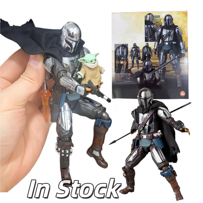 在庫ありスターウォーズマンダロリアングローグコマフェックス-256-メッキ版アクションフィギュア-pvc-モデル置物装飾収集おもちゃギフト