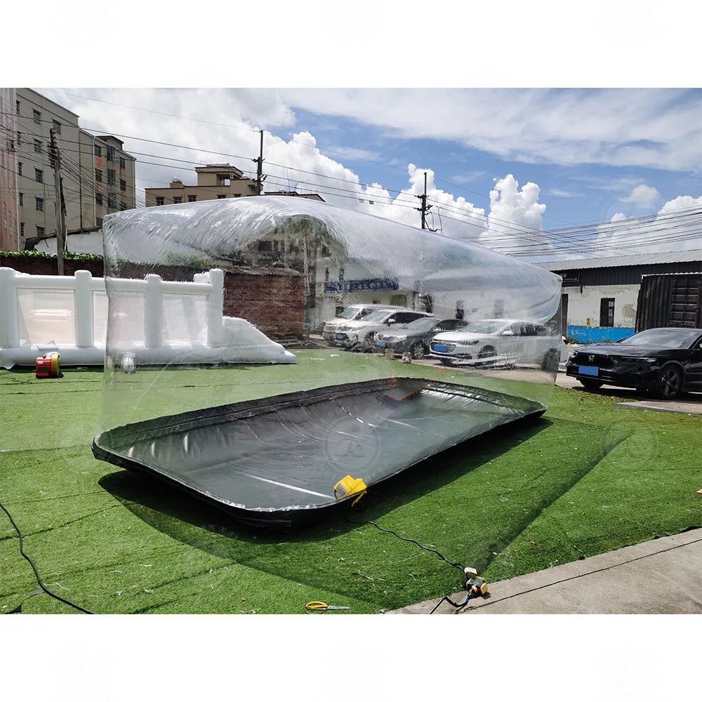 Custom Portable Dust Protection Transparent Clear PVC Car Cover Inflatable Car Garage Shelter Storage Bubble Tent