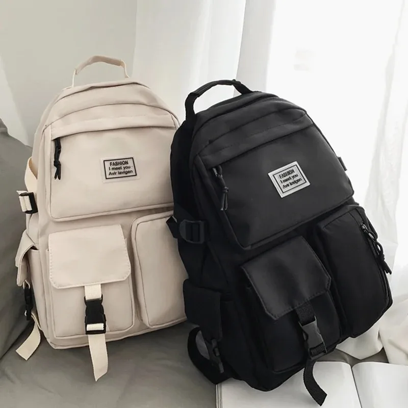 

A Load Of Multi-pocket Men and Women Universal Nylon Large-capacity Leisure Simple Schoolbag Insert Buckle Computer Backpack