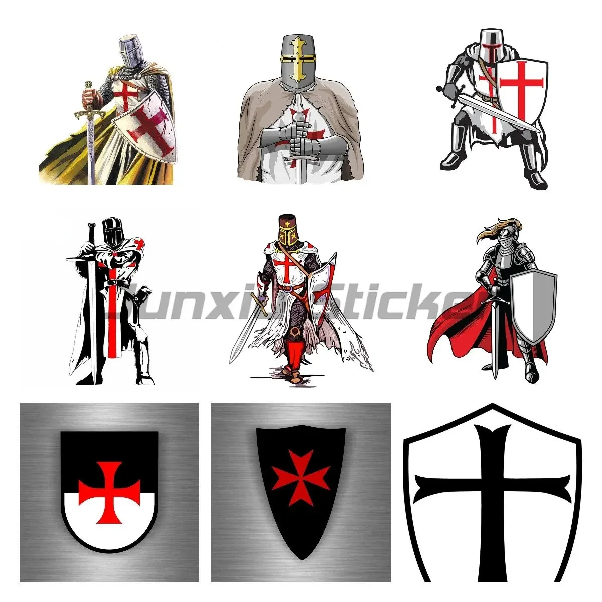 

Crusades Knights Templar Car Sticker Vinyl Scratch-proof Window Trunk Race Car Personality JDM Decal