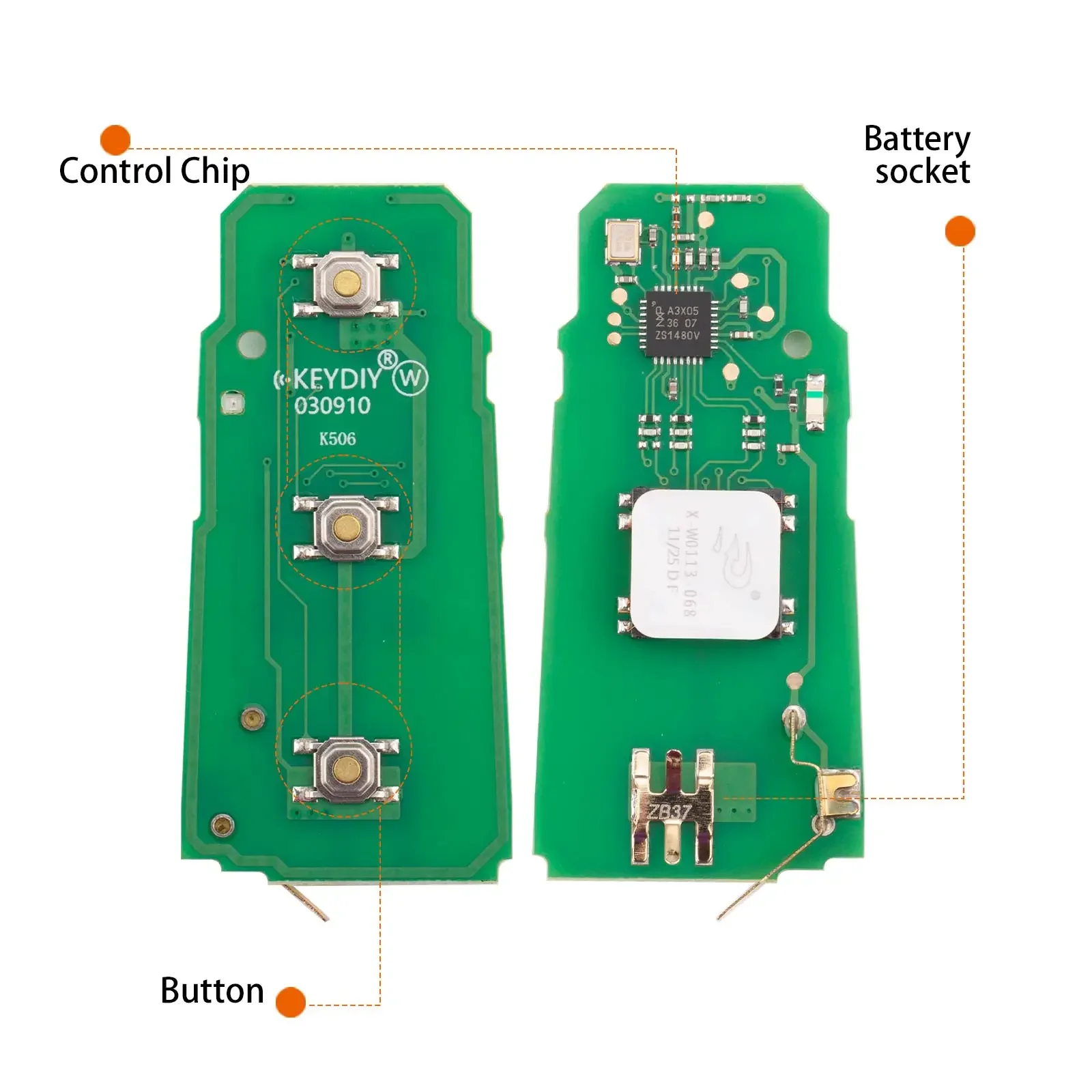 1/3/5PCS KEYDIY ZB37 3 Button Universal Multi-functional ZB Series Smart Car Key Remote for V-W Style for KD-X2 KD-MAX Machine