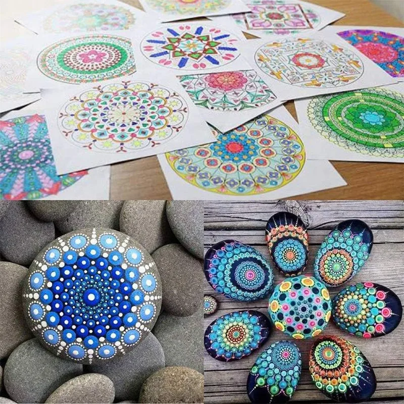 Mandala Dotting Tools, 78Pcs Mandalas Painting Stencil Kits Pen Dotting Tools Brushes Mandala Stencil Ball Paint Tray